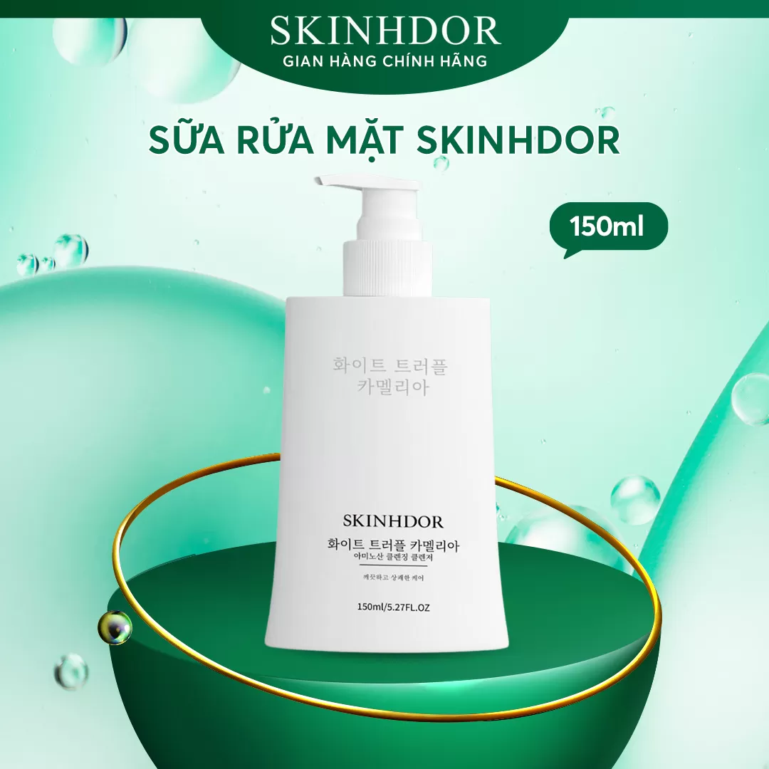 Sữa rửa mặt sạch da chiết xuất white truffle và lá trà xanh SKINHDOR