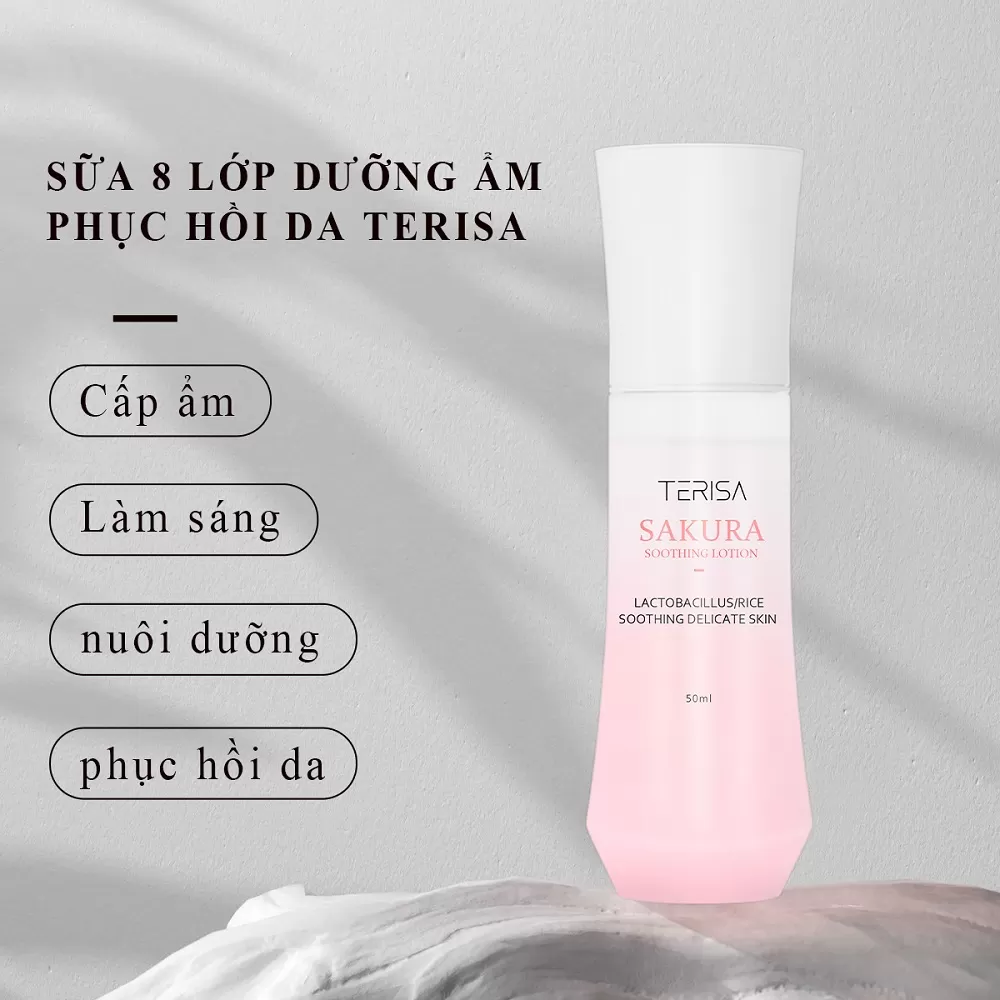 Sữa 8 lớp dưỡng ẩm phục hồi da Terisa Sakura